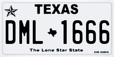 TX license plate DML1666