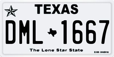 TX license plate DML1667