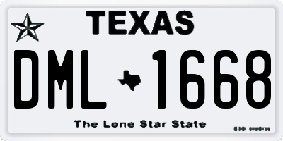 TX license plate DML1668
