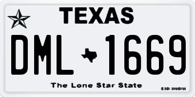 TX license plate DML1669