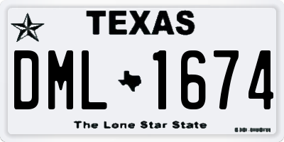 TX license plate DML1674