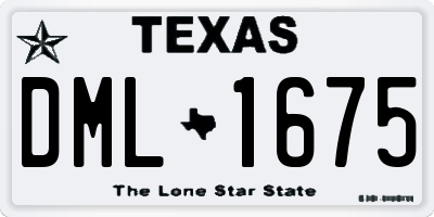 TX license plate DML1675