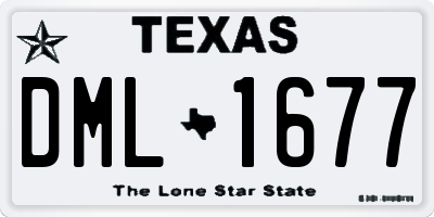 TX license plate DML1677
