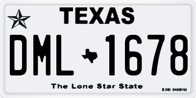 TX license plate DML1678