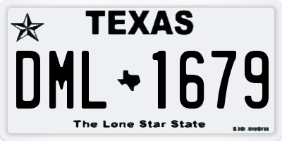 TX license plate DML1679