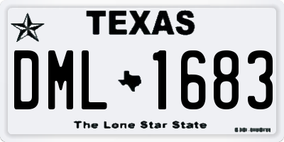 TX license plate DML1683