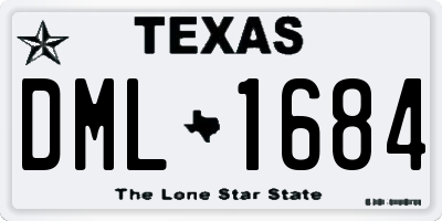 TX license plate DML1684