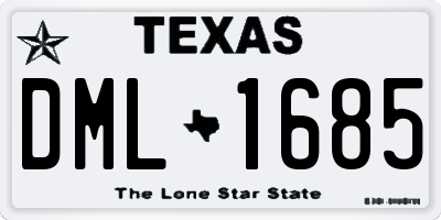 TX license plate DML1685