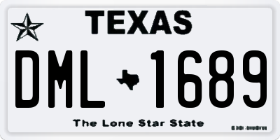 TX license plate DML1689