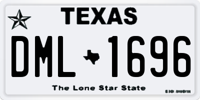 TX license plate DML1696