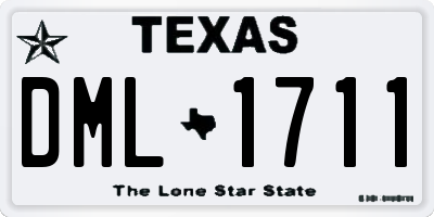 TX license plate DML1711