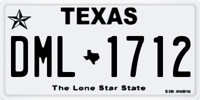 TX license plate DML1712