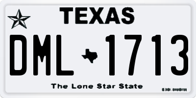 TX license plate DML1713