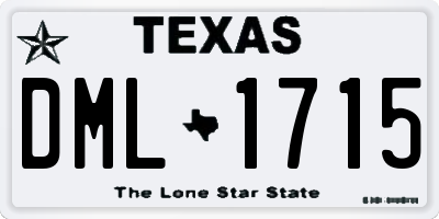 TX license plate DML1715