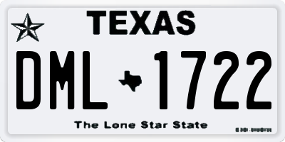 TX license plate DML1722
