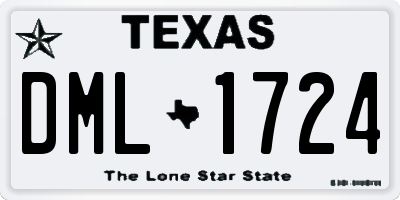 TX license plate DML1724