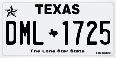 TX license plate DML1725