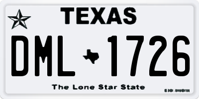 TX license plate DML1726