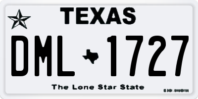 TX license plate DML1727
