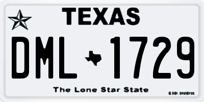 TX license plate DML1729