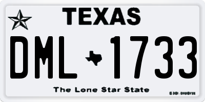 TX license plate DML1733