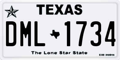 TX license plate DML1734