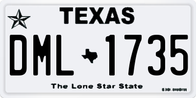 TX license plate DML1735
