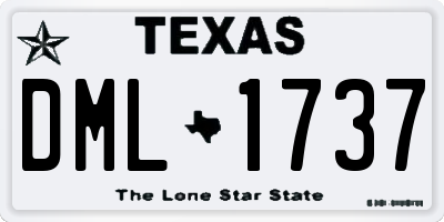 TX license plate DML1737