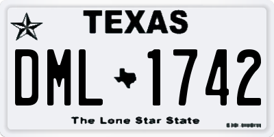 TX license plate DML1742