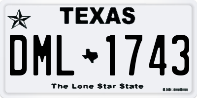 TX license plate DML1743