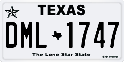 TX license plate DML1747