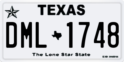 TX license plate DML1748