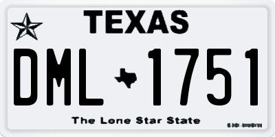 TX license plate DML1751