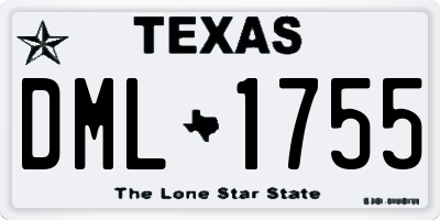 TX license plate DML1755