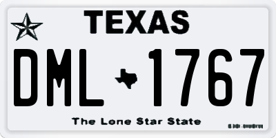 TX license plate DML1767