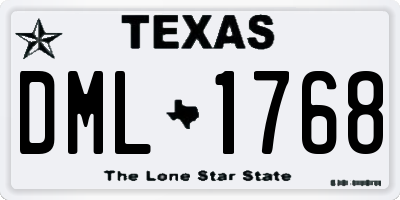 TX license plate DML1768