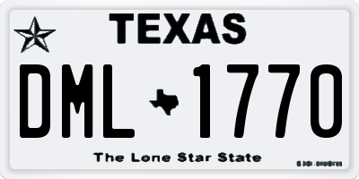 TX license plate DML1770