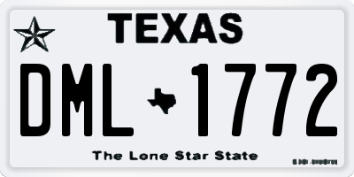 TX license plate DML1772