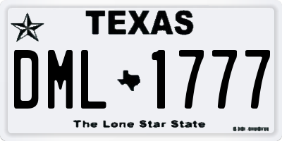 TX license plate DML1777