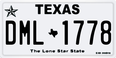 TX license plate DML1778