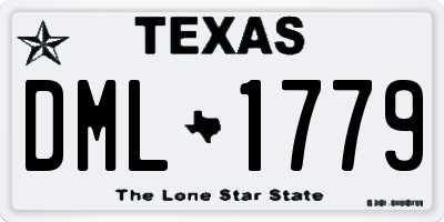 TX license plate DML1779