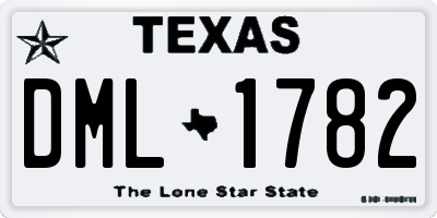 TX license plate DML1782