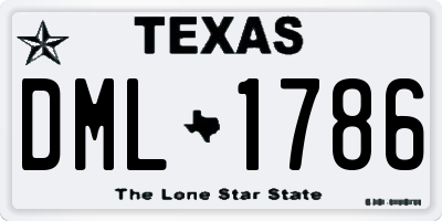 TX license plate DML1786