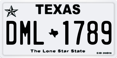 TX license plate DML1789