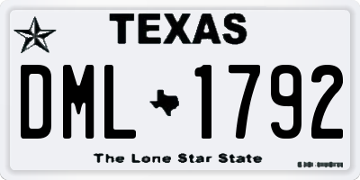 TX license plate DML1792