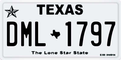 TX license plate DML1797