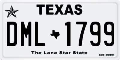 TX license plate DML1799
