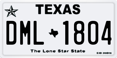 TX license plate DML1804