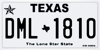 TX license plate DML1810
