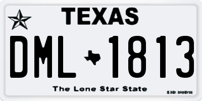 TX license plate DML1813